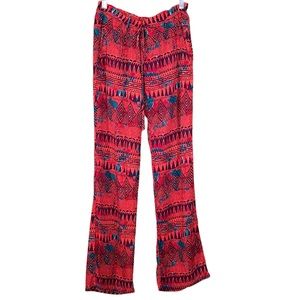 Hurley Women’s Tribal Print Drawstring Waist Pants Medium